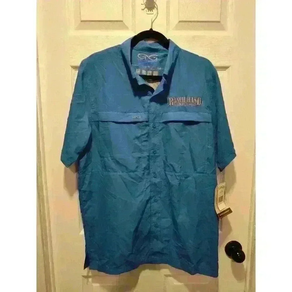 GameGuard Men's Pacific Blue MicroFiber Shirt - MEDIUM‎ Ranch Hand Truck Access - Picture 1 of 9